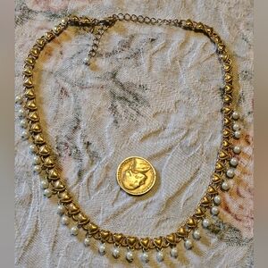 Avon Gold Heart Necklace with Pearls